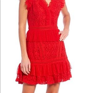 Adeptness Rae Red Lace Dress